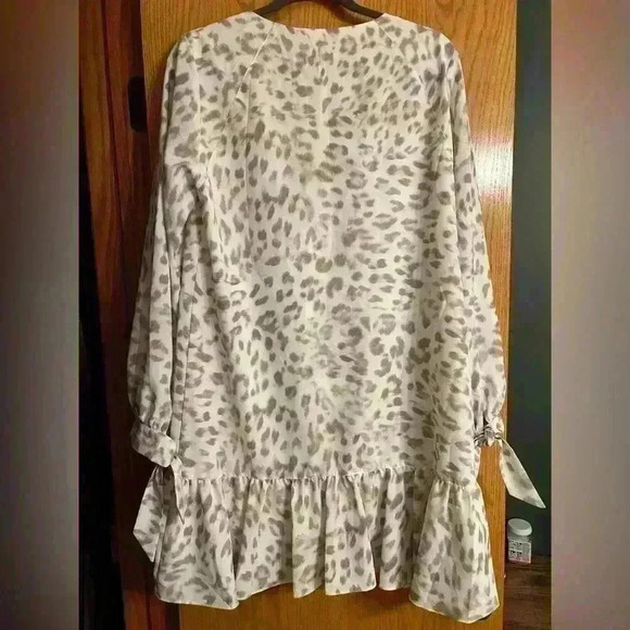 ANTHROPOLOGIE— Cheetah Dress Ruffle Bottom Mare Mare Dress: M - Picture 4 of 10